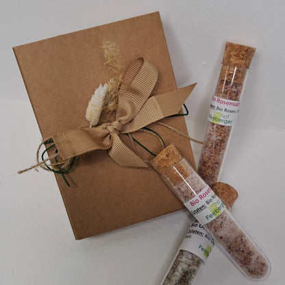 Geschenkset „Aromasalze“ – Vier Geschmackswelten im Glas